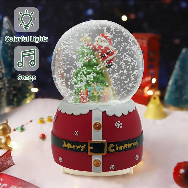 Daixilan Weihnachten Schneekugel Laterne Musical, Schneekugeln Weihnachten mit Musik, Glitter Schnee
