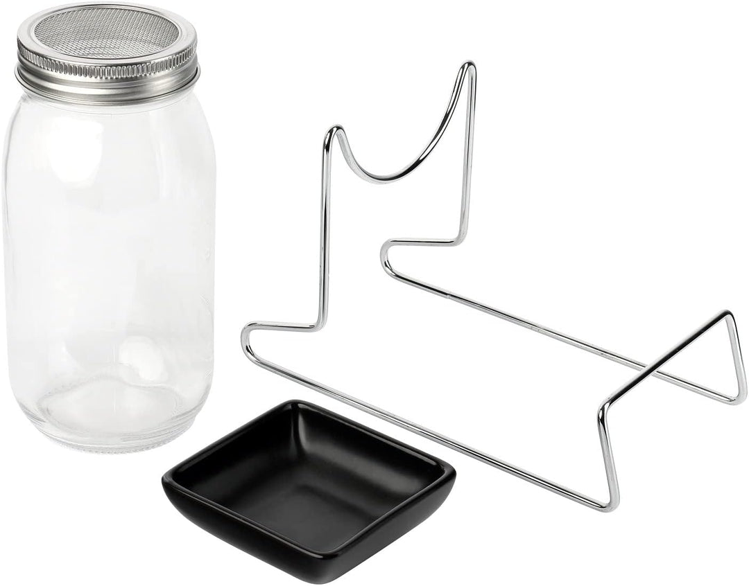 Schramm® Keimglas für Sprossen mit Gestell 750 ml Sprossenglas Keimgerät inkl. Deckel, Ständer und H