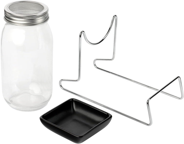 Schramm® Keimglas für Sprossen mit Gestell 750 ml Sprossenglas Keimgerät inkl. Deckel, Ständer und H