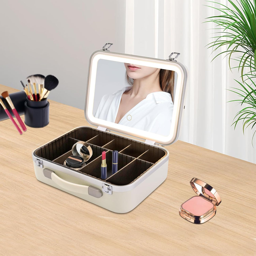 Makeup Case Organizer Gross Dimmbare LED-Licht Lagerung Reisekoffer Portable Makeup Zug für die Aufb