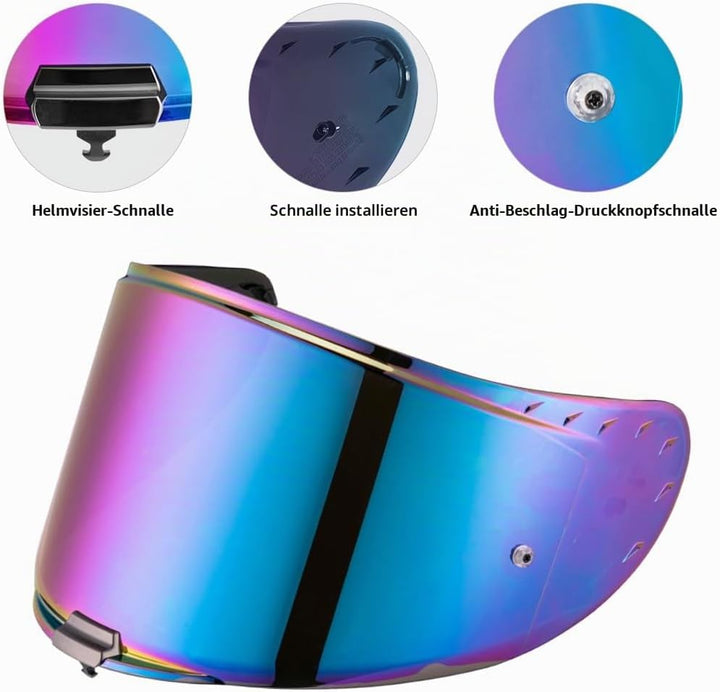 Helmvisier für LS2 FF327/Challenger,Motorradhelm Visier,Motorrad Windschutz Helm Objektiv Visier Vol