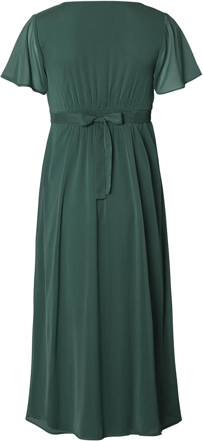 Noppies Damen Amelie Maxi Dress Ss Kleid XXL Pine, XXL Pine