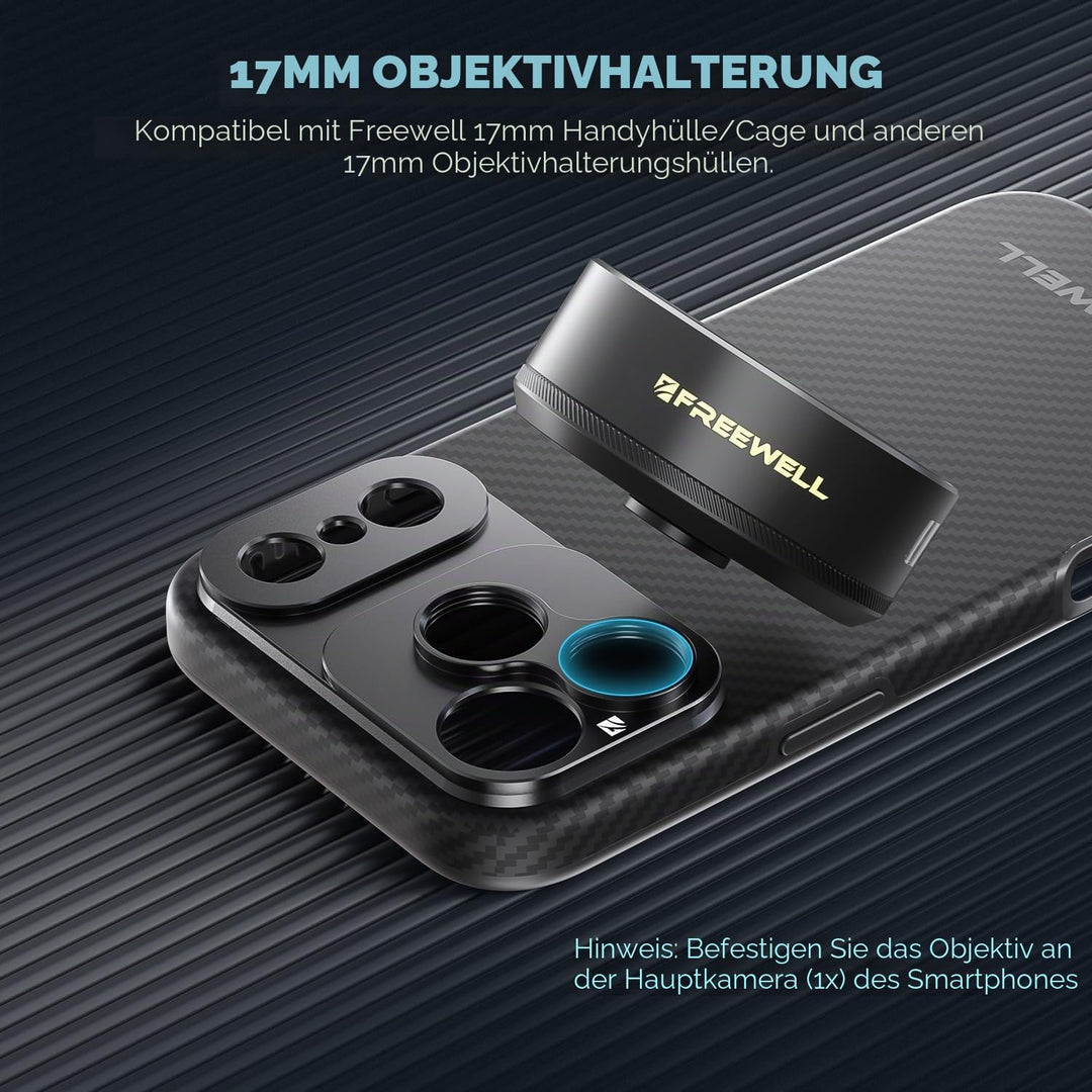 Freewell 1,55 x neutrales anamorphes Linse, kompatibel mit 17 mm Mount iPhone & Samsung – Cinematic