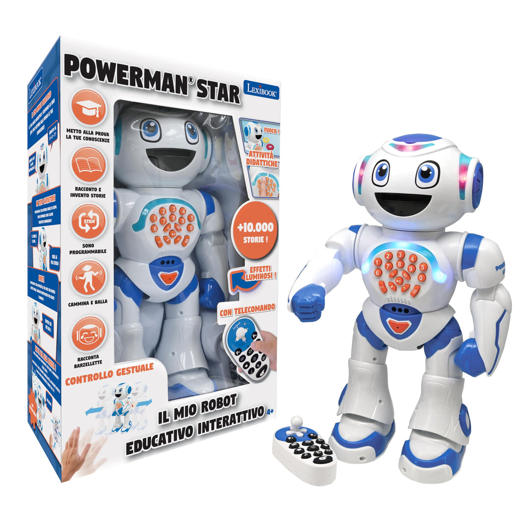 Lexibook, Powerman Star Sprechen Roboter Walking Fernbedienung STEM Kinder 4+, ROB85IT Lexibook _Pow
