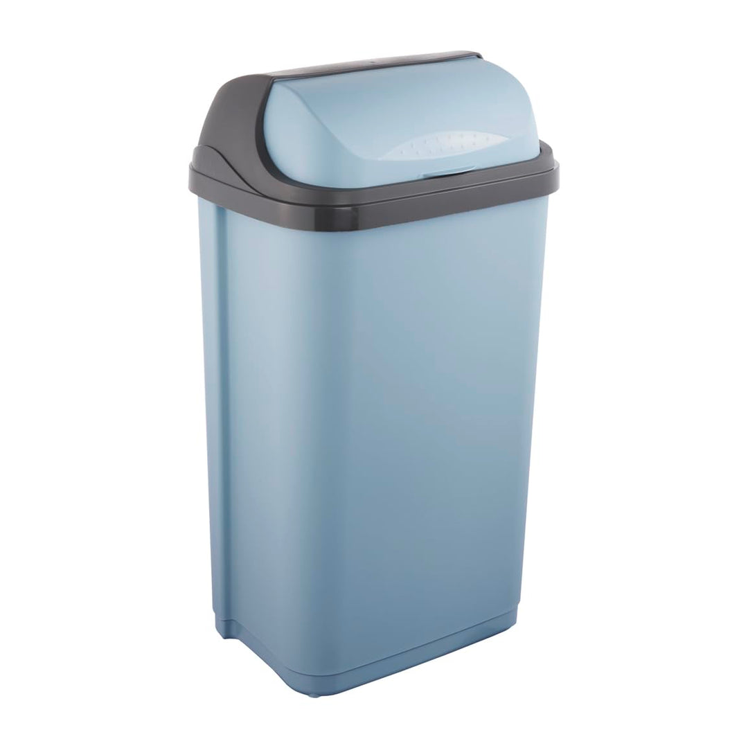 keeeper Abfallbehälter mit Rolldeckel, 50 l, 39 x 29,5 x 67,5 cm, Rasmus, Blau (Nordic Blue) Nordic