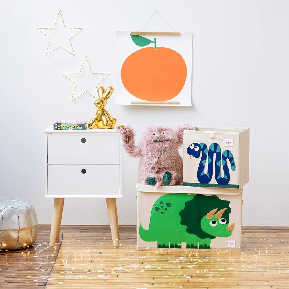 3 Sprouts Spielzeugkiste mit Deckel – Aufbewahrungsbox für Kinderzimmer, Spielzeugbox für Kinder, Sp