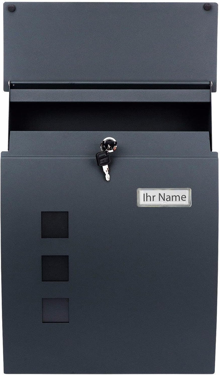 VERDA Briefkasten Postkasten Wandbriefkasten Maiboxen ANTHRAZIT SN3649-1