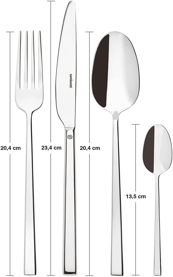 Sambonet Rock 52562-81 - Edelstahlgeschirrset, für 6 Personen, 24-teilig: 6 Gabeln, 6 Löffel, 6 Mess