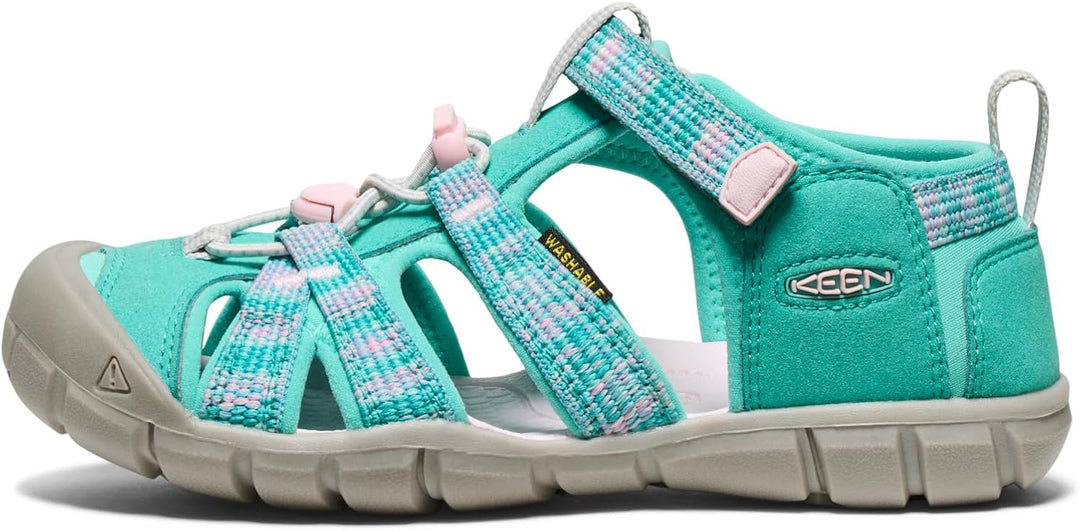 KEEN Unisex-Kinder Seacamp 2 Sandalen 32 EU Bright Aqua Giggle Pink, 32 EU Bright Aqua Giggle Pink