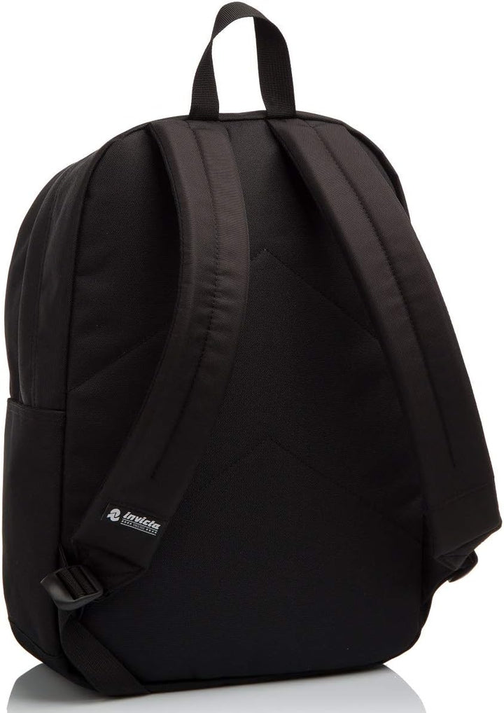 Invicta CARLSON Jet Black, Rucksack aus nachhaltigem Stoff, Geräumige Schultasche für Teenager, Mädc