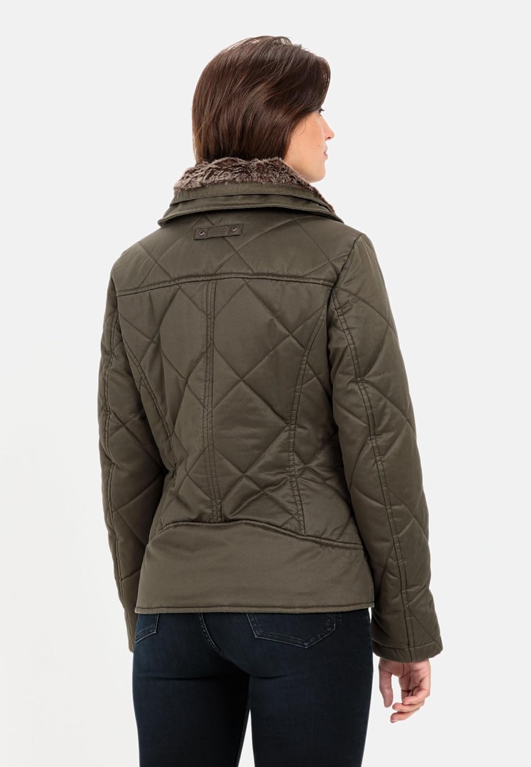 camel active Damen Blouson mit Stehkragen im Vintage Look 36 Khaki, 36 Khaki