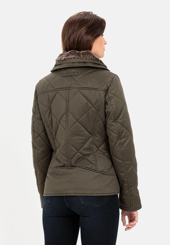 camel active Damen Blouson mit Stehkragen im Vintage Look 36 Khaki, 36 Khaki