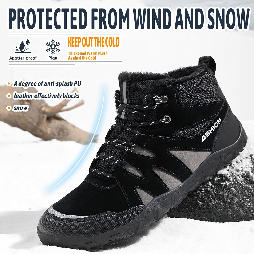 Littleplum Herren Winterschuhe Trekking Outdoor Boots Wanderstiefel Warm Gefüttert Schneestiefel Win