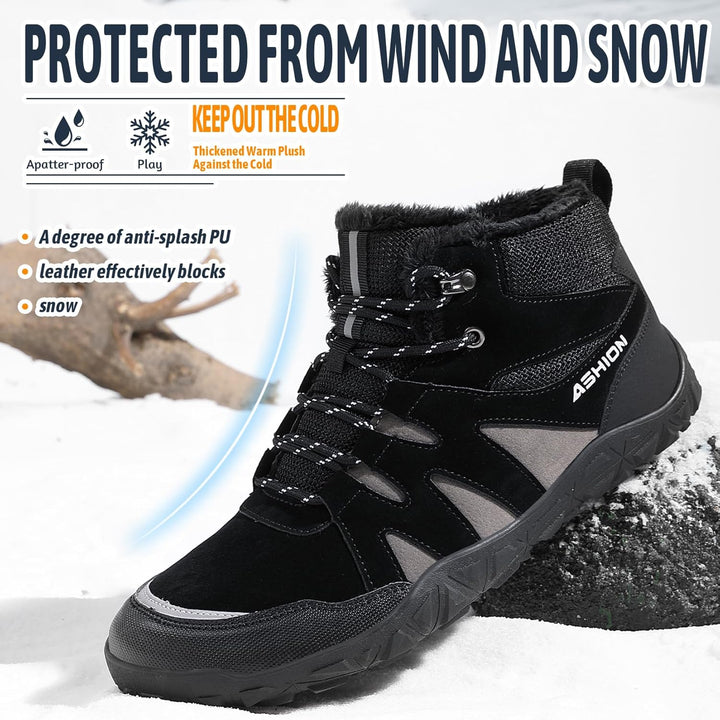 Littleplum Herren Winterschuhe Trekking Outdoor Boots Wanderstiefel Warm Gefüttert Schneestiefel Win
