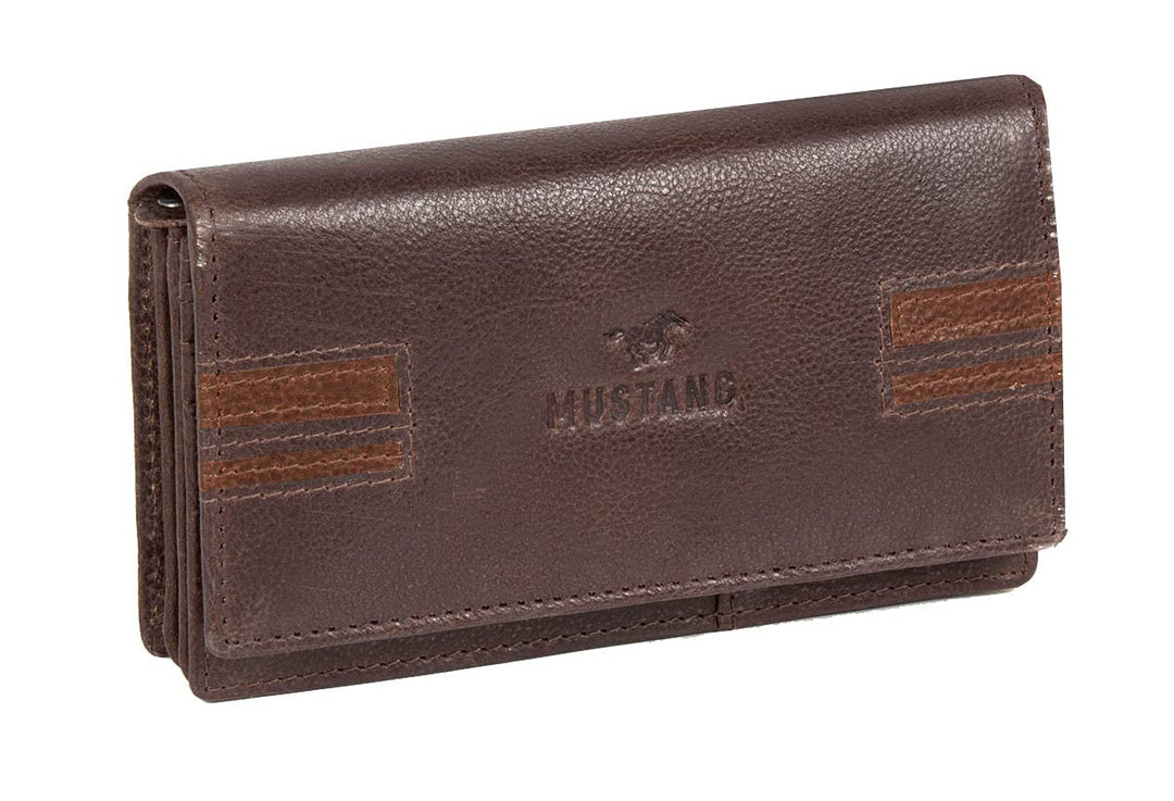 MUSTANG Asti Leather Wallet Side Opening Dark Brown