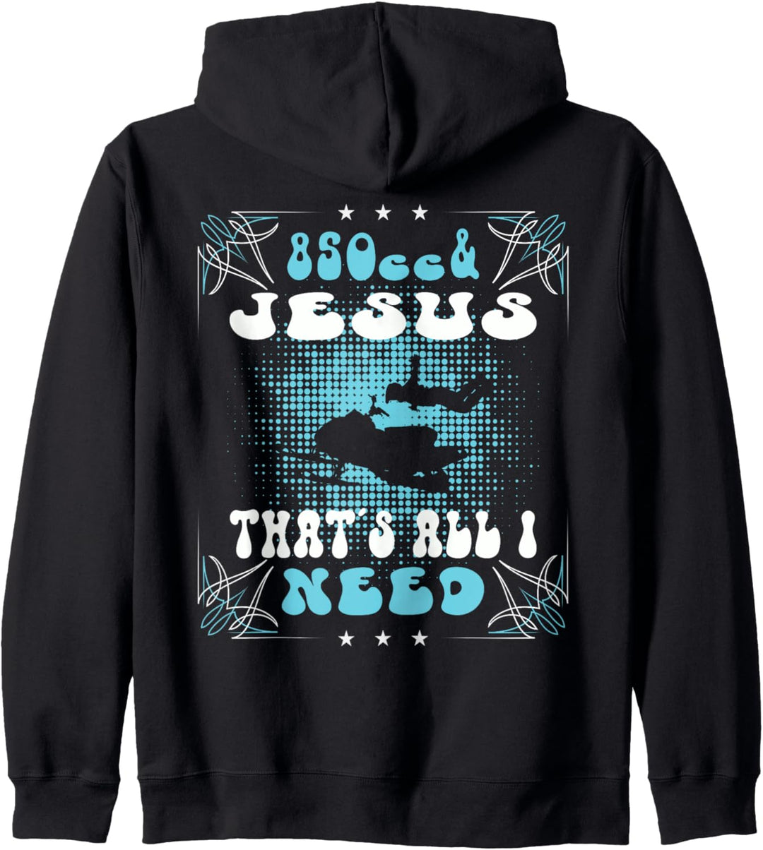 Schneemobilfahren 850 cc und Jesus das ist alles, was ich brauche Kapuzenjacke