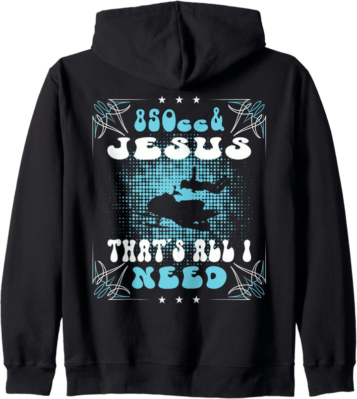 Schneemobilfahren 850 cc und Jesus das ist alles, was ich brauche Kapuzenjacke