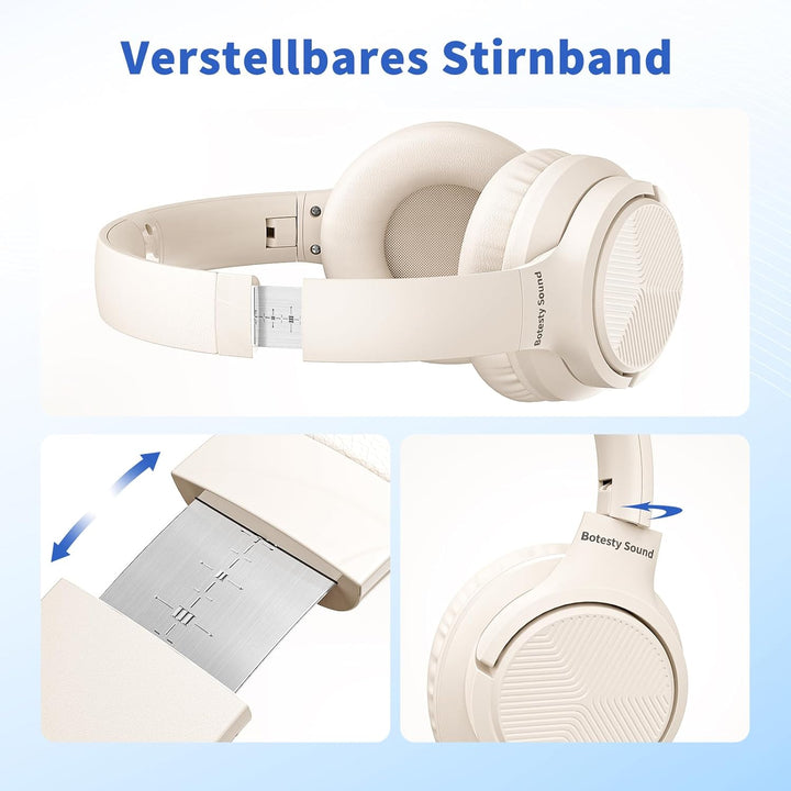 Kopfhörer mit Kabel und Mikrofon, Over-Ear Kabelkopfhörer mit 3,5mm Klinkenstecker, Faltbar Kabelgeb