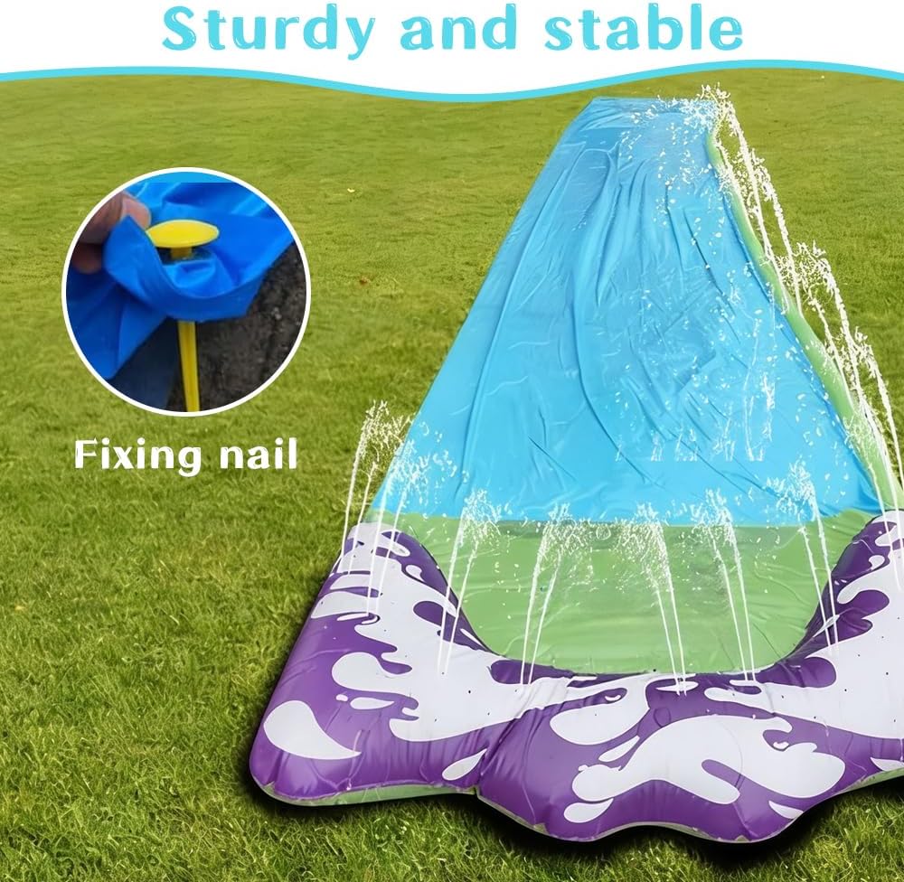 Wasserrutsche, 480*70cm Wasserrutsche Garten für Kinder, Wasserrutsches Garten mit Ersatzteile, Somm