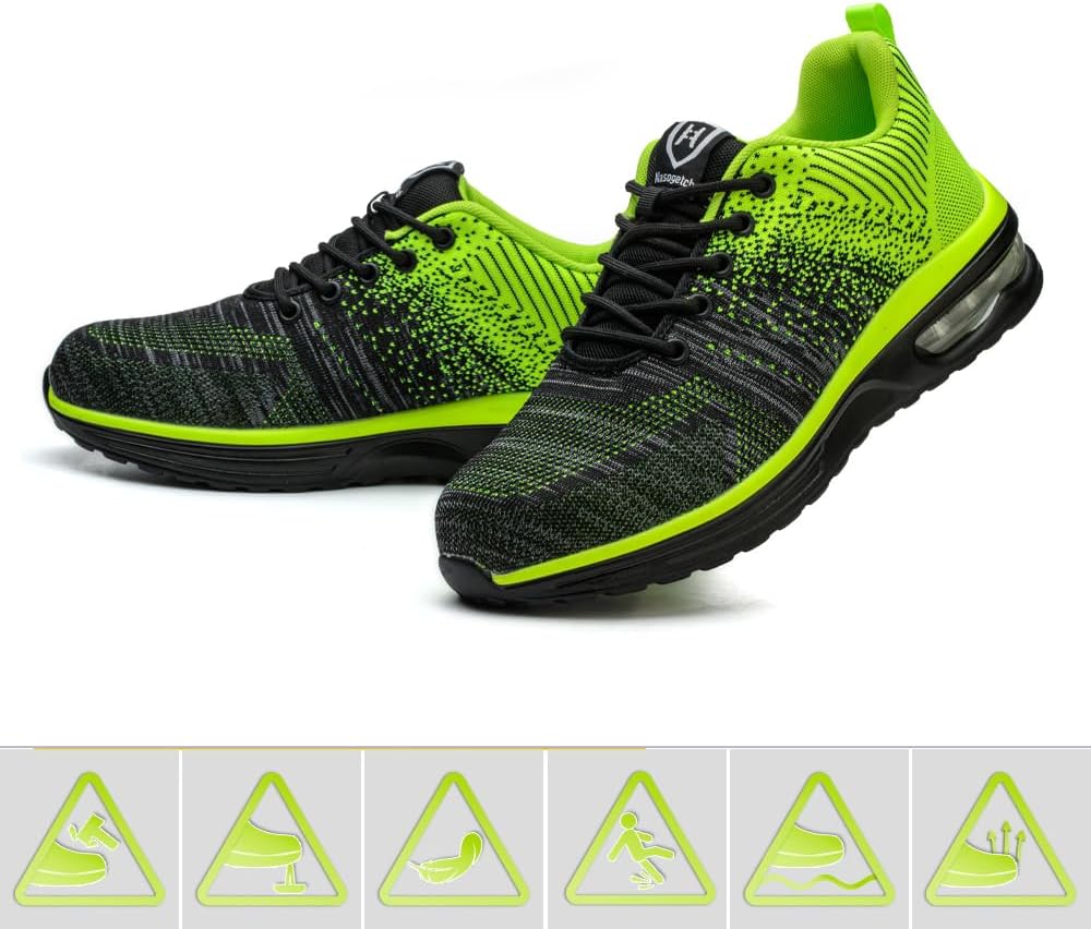 Bawalon Arbeitsschuhe Leicht Herren Sicherheitsschuhe Damen rutschfest Sportlich Stahlkappenschuhe A