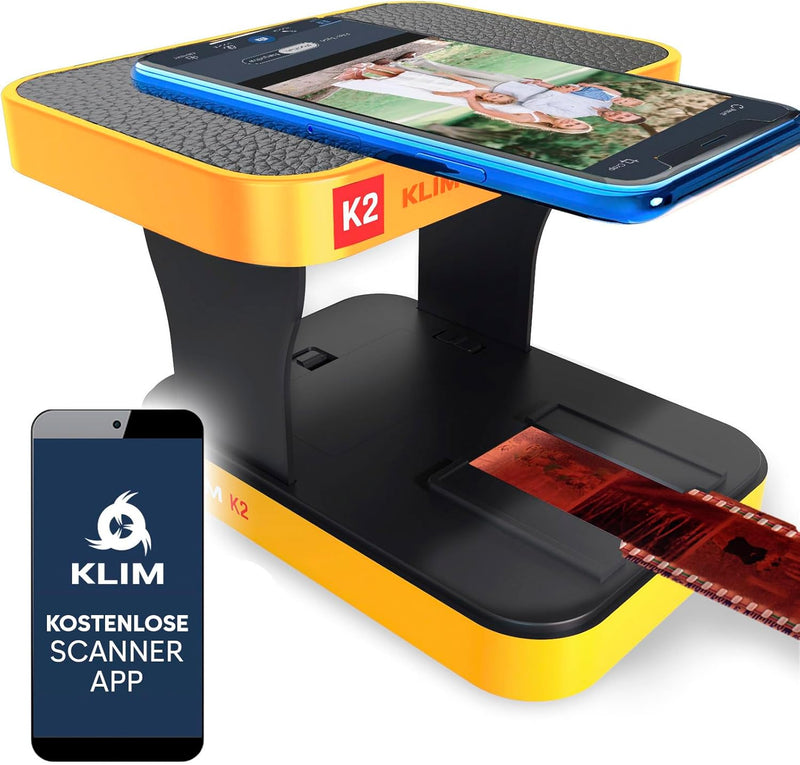 KLIM K2 Mobile Film Scanner 35mm + NEU 2024 + Positiv- & Negativ- Dia Scanner + Fotoscanner zum digi