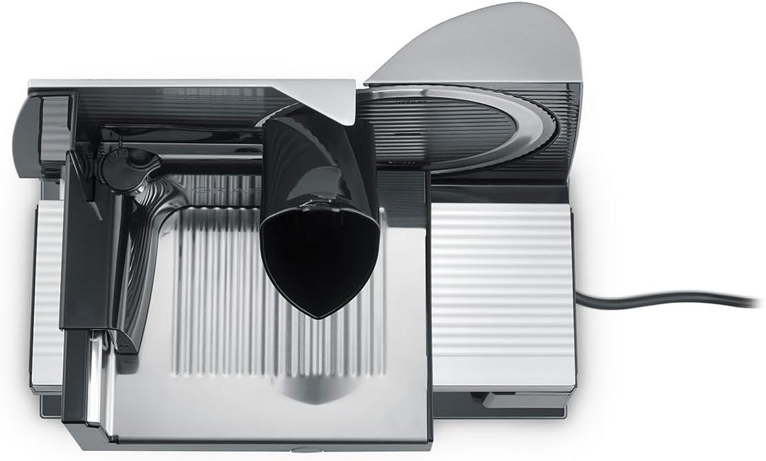 GRAEF Allesschneider S32100, multifunktionale elektrische Schneidemaschine, kippbar, Wurst, Käse, Br