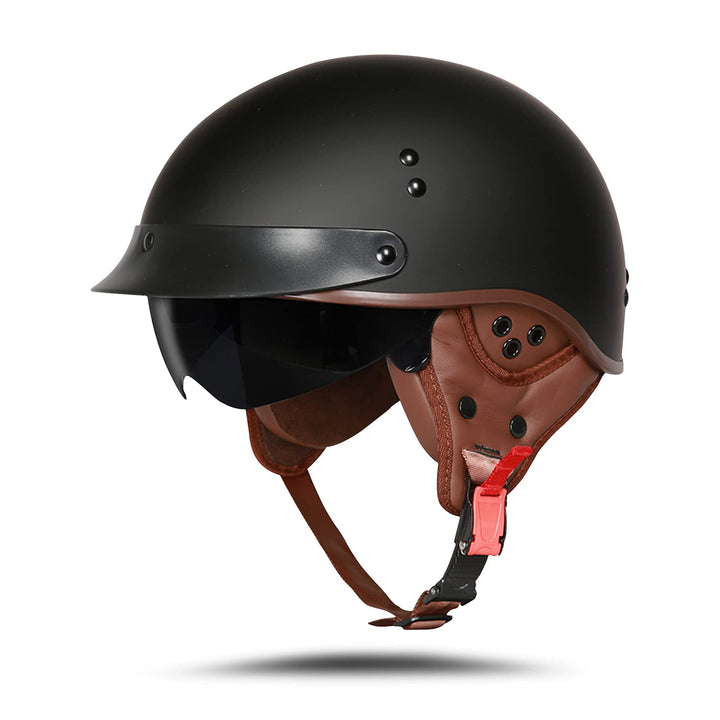 BOSERMEM Motorradhelm Mit Schutzbrille DOT/ECE-Zugelassen, Jethelm Roller-Helm Scooter-Helm Moped Mo