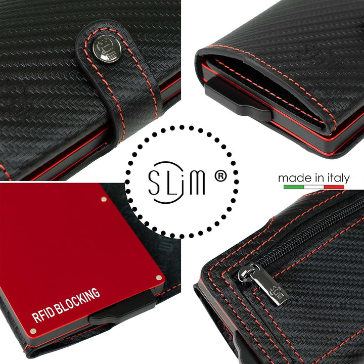 SLim Geldbörse für Herren & Damen Smart Wallet kartenetui mit Münzfach & RFID Schutz Portmonee Porte