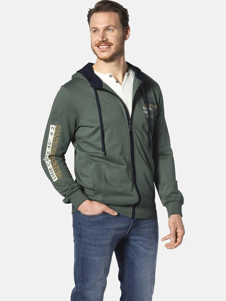 Jan Vanderstorm Herren Sweatjacke Roderich L Grosse Grössen Oliv, L Grosse Grössen Oliv