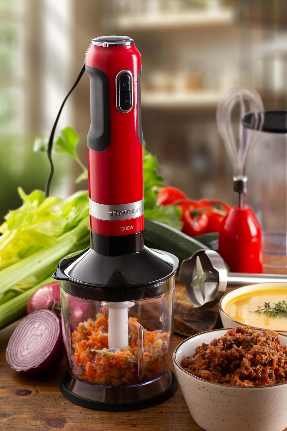 Ariete, 3-in-1 Stabmixer Moderna 602, Inklusive Zerkleinerer, Mixbecher Und Schneebesen, 10 Geschwin