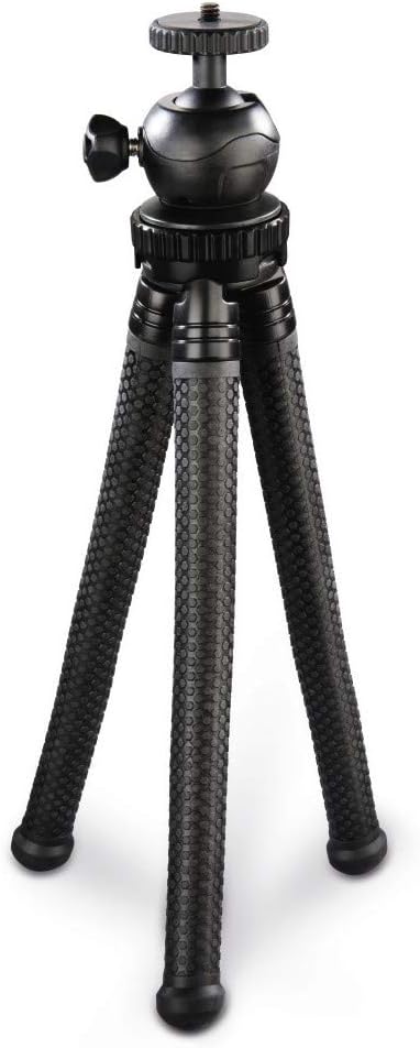 Hama Stativ Flexpro (für Smartphone, GoPro und Kameras, mit Gelenkfüssen, Höhe 27 cm) schwarz, Schwa