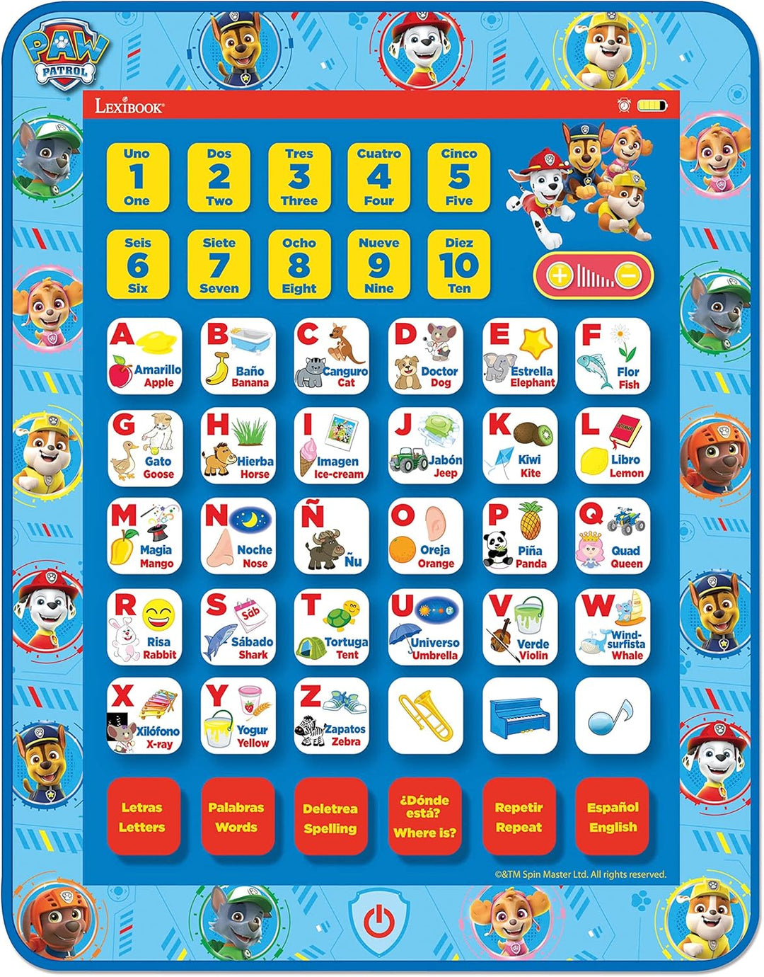 Lexibook, Paw Patrol Lerntablett für Lernen, zweisprachig, interaktives Lerntablett, Spielzeug zum L