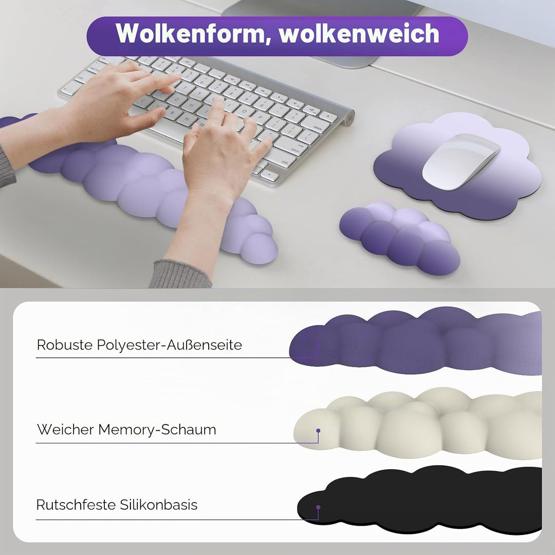 MoKo Wolke Handgelenkauflage, Ergonomisch Weich Cloud Handauflage Tastatur Maus Handballenauflage Se