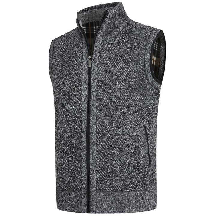 YOUTHUP Herren Weste Fleece Fütterung Winter Frühling Strickjacke Ärmellose Fleecejacke Stehkragen S