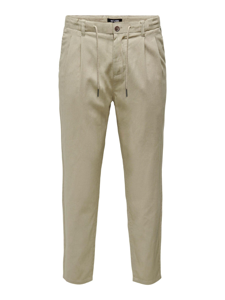 Only &amp; Sons Herren Hose Onsleo Crop Linen Mix 0048 Pant 31W / 34L Chinchilla, 31W / 34L Chinchilla