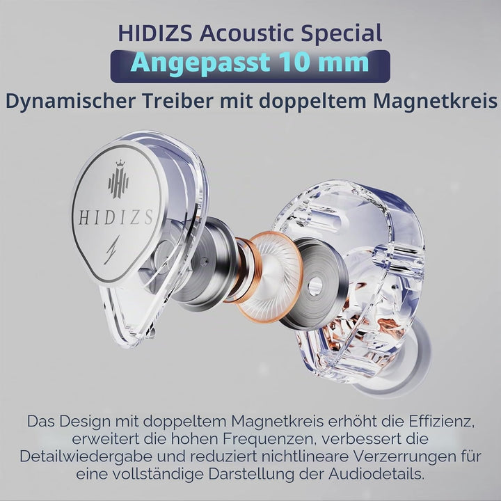 Hidizs ST2 Pro USB-C-Kopfhörer, kabelgebunden, Dual-Magnetschaltung, 10 mm Dynamik-Treiber, In-Ear-M