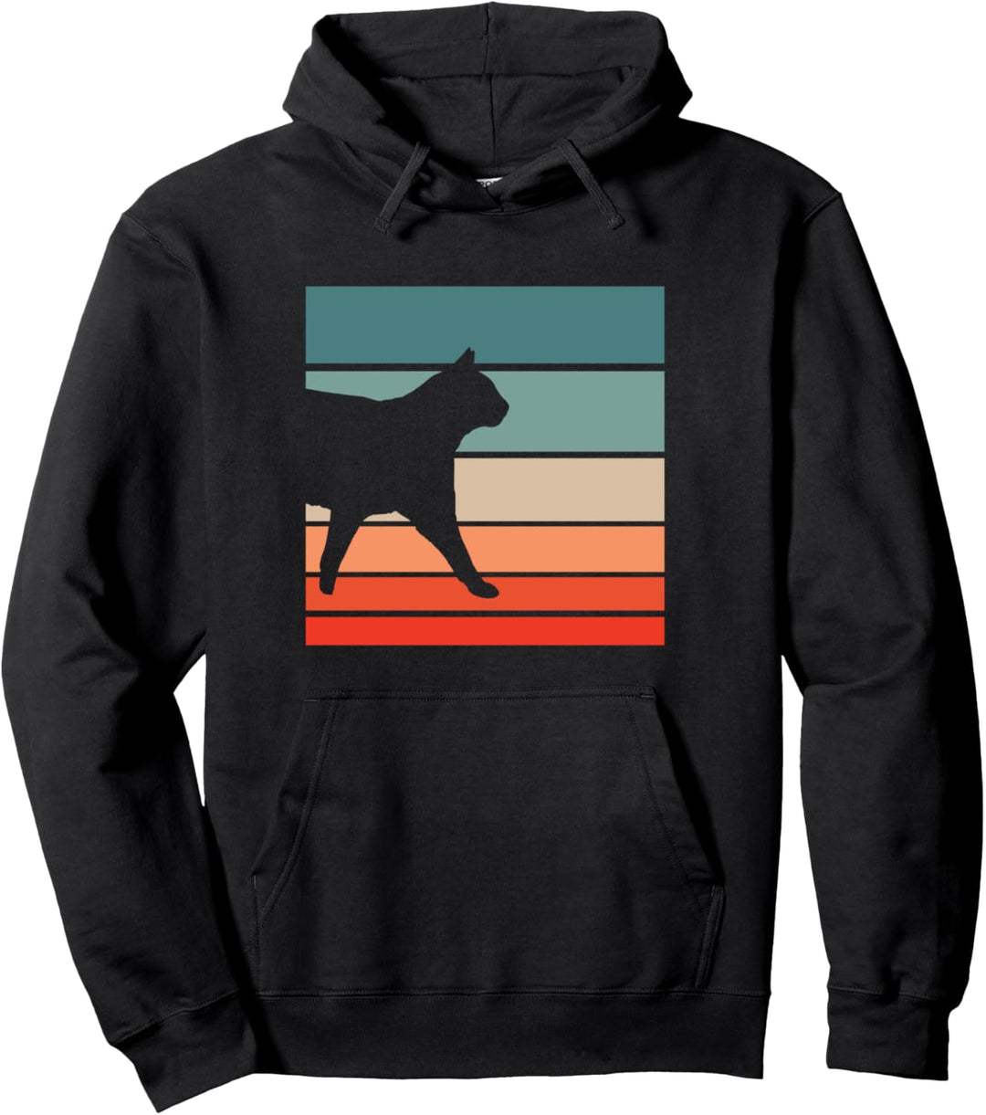 Katze Retro Style Vintage Pullover Hoodie