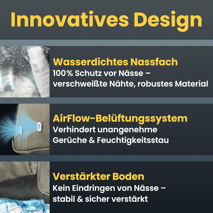 Heldenwerk® Sporttasche & Reisetasche für Damen und Herren klein I Trainingstasche mit Schuhfach und