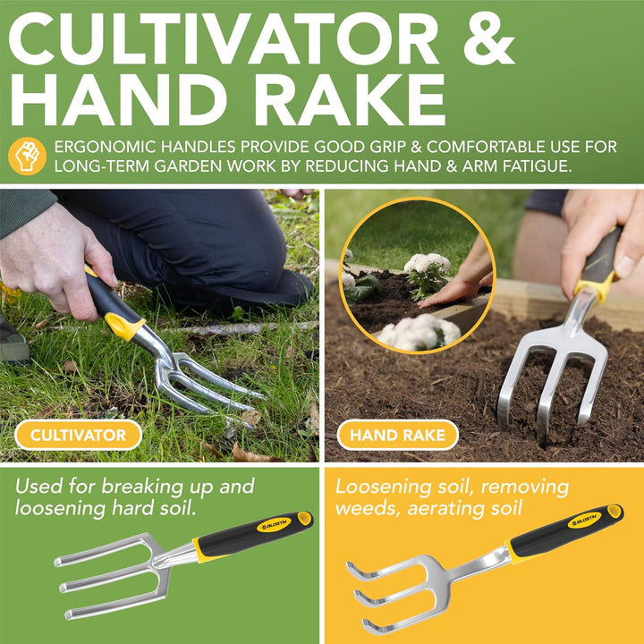 BLOSTM Gartengeräte Set 11-Teilig - Robuste Gartenwerkzeug Set mit wasserdichte Gartenwerkzeug Tasch