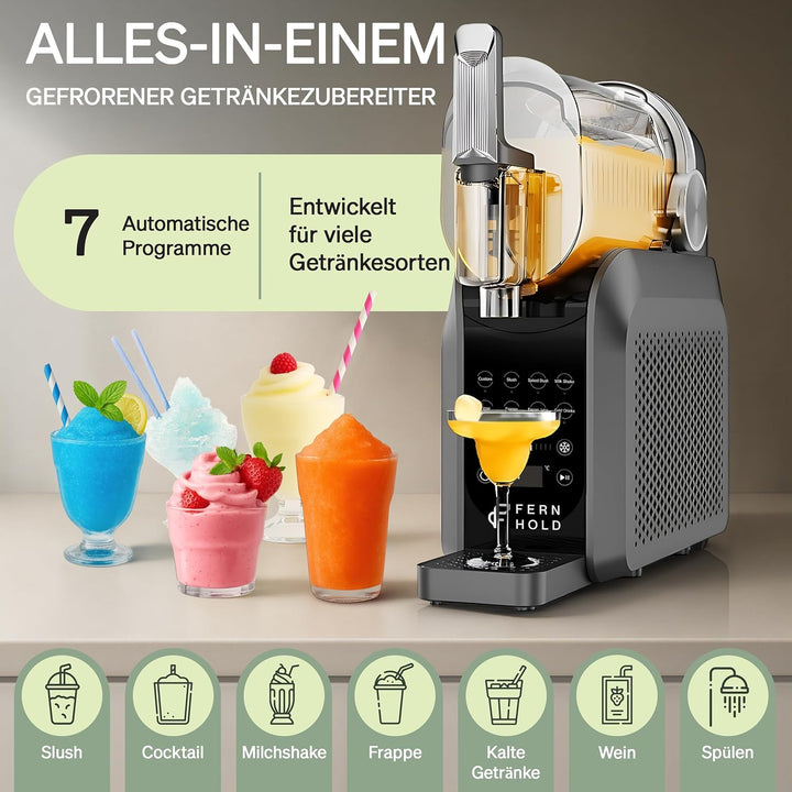 Slush Maschine mit 7 smarten Programmen - 1.8L Slushie Machine für Zuhause für Slushi, Frappé, Milch