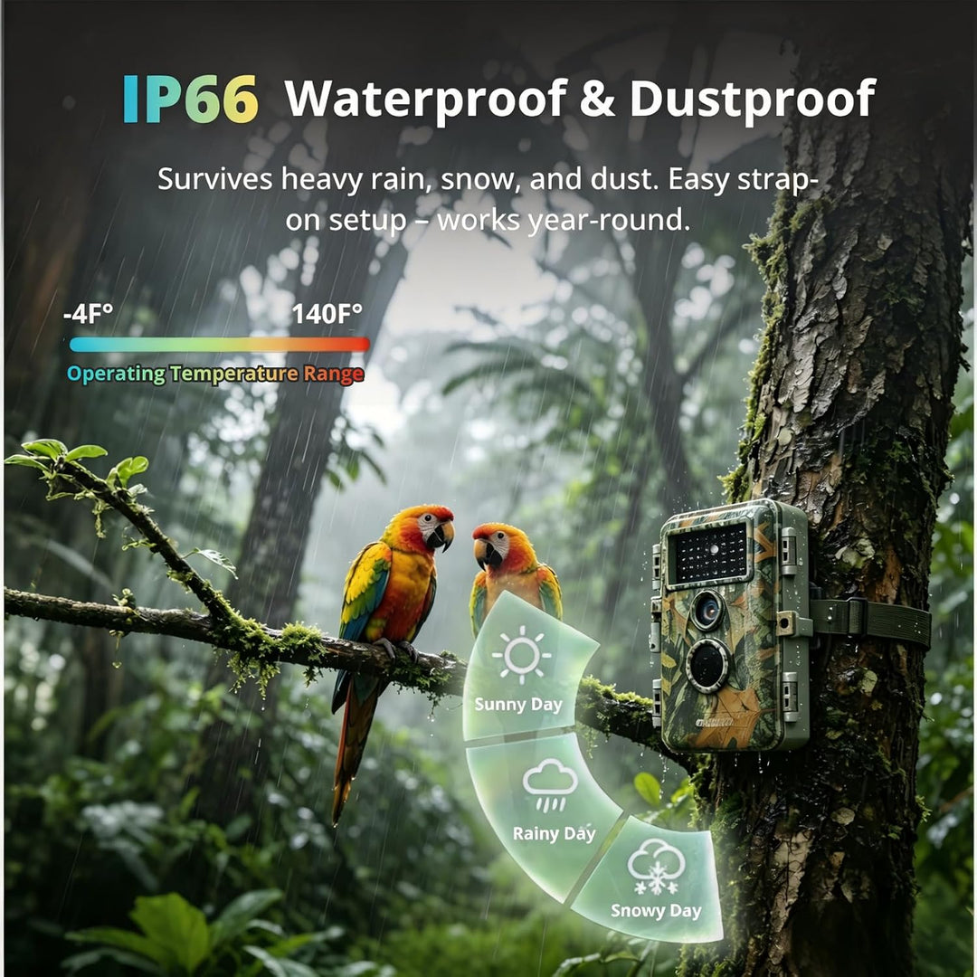 BlazeVideo 24MP Wildkamera Nachtsichtkamera Wildtier Kamera mit 1296P H.264 MPV Video, Bewegungmelde