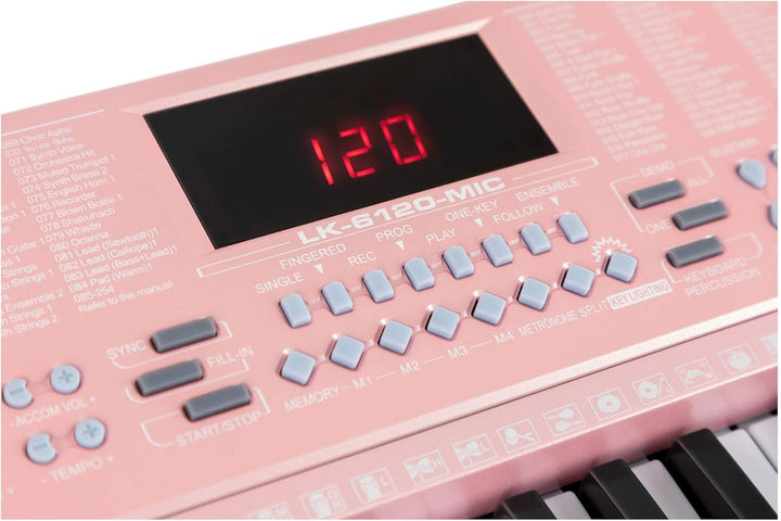McGrey LK-6120-MIC Keyboard - Einsteiger-Keyboard mit 61 Leuchttasten - 255 Sounds und 255 Rhythmen