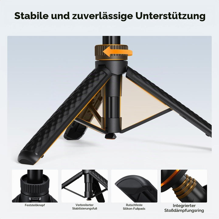 K&amp;F CONCEPT Selfie Stick, Ein-Klick-Ausklappfunktion, 175g ultraleichtes Handy stativ, ausziehbar bi
