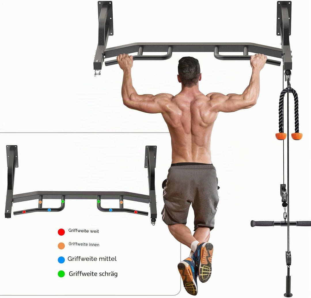Kipika 121.9 cm Wandmontiertes Multifunktions-Kabelzugsystem Gym, 121,9 cm Wandmontierte Klimmzugsta