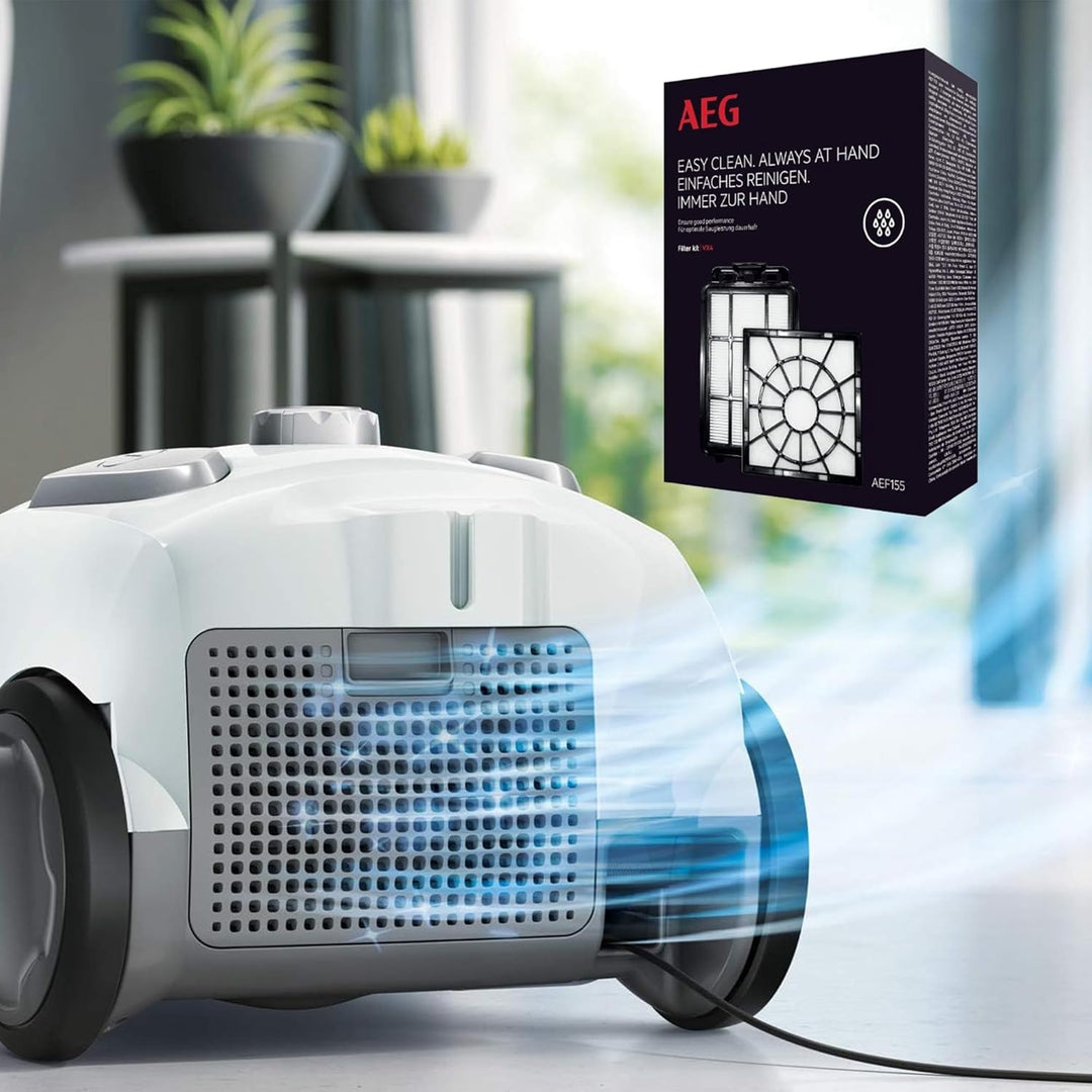 AEG AEF155 Filter-Set (1 Mikrofilter, 1 Abluftfilter, Filtertausch, optimale Filtrationsleistung, ve