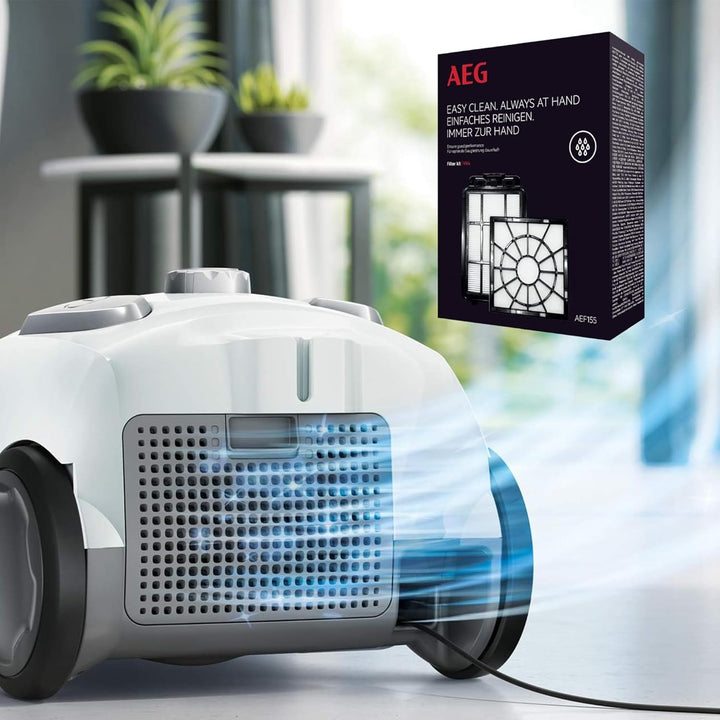 AEG AEF155 Filter-Set (1 Mikrofilter, 1 Abluftfilter, Filtertausch, optimale Filtrationsleistung, ve