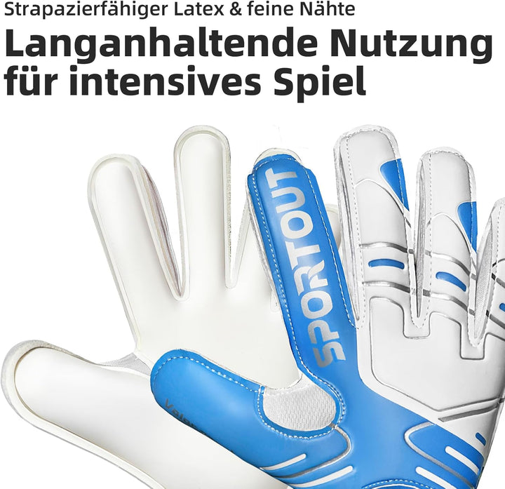Jugendliche und Erwach,Kinder sener Torwarthandschuhe mit Fingersave，Rutschfes，Gewährung von Starken