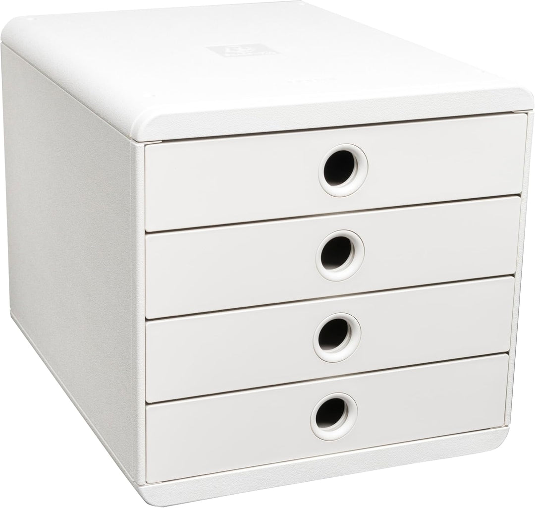 Exacompta Schubladenbox Pop Box, 4 Schubladen, AutentiK - Weiss - 314313D