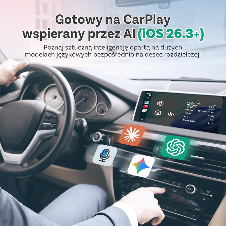 2026 Verbesserter OTTOCAST Mini Slim (USB-C Edition), 2-in-1 Wireless CarPlay & Android Auto Adapter