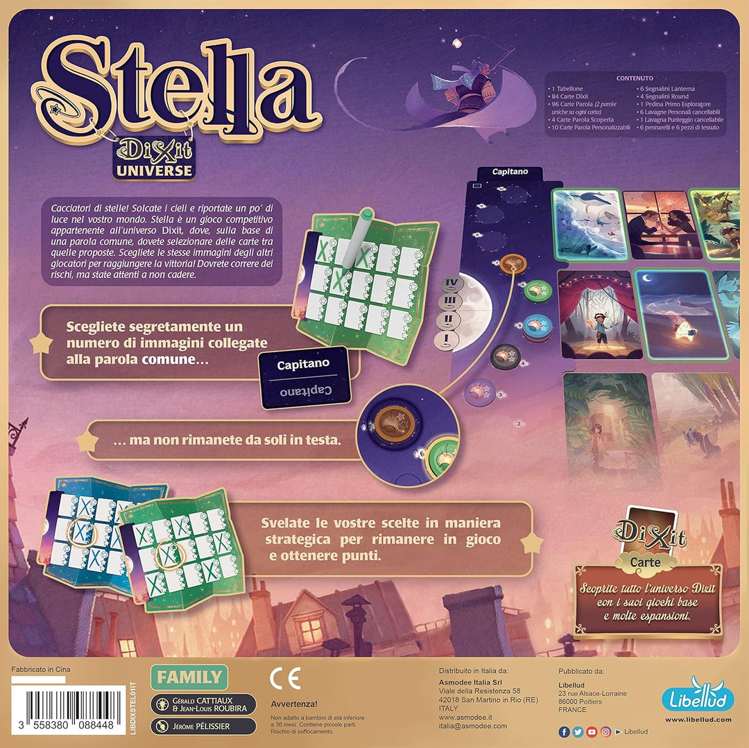 Asmodee - Stern: Dixit Universe, Brettspiel der Fantasie und Fantasie, 3-6 Spieler, 8+ Jahre, italie